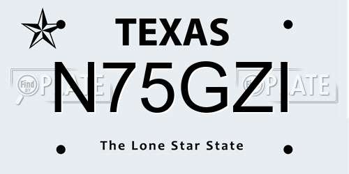N75GZI Texas License Plate