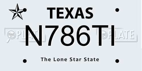 N786TI Texas License Plate