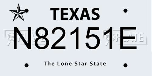 N82151E Texas License Plate