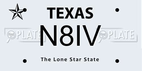 N8IV Texas License Plate