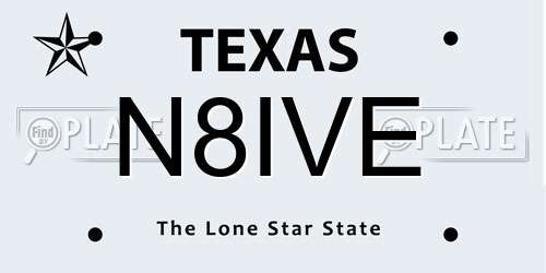 N8IVE Texas License Plate