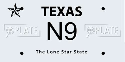 N9 Texas License Plate