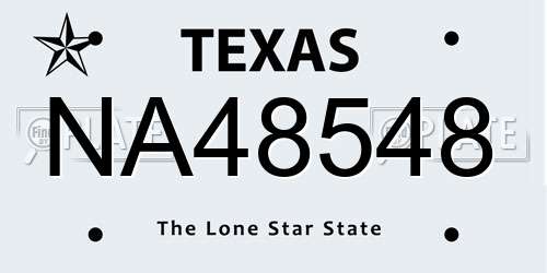 NA48548 Texas License Plate