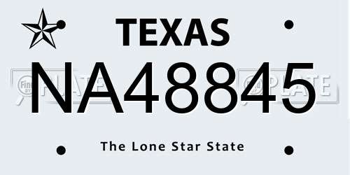 NA48845 Texas License Plate