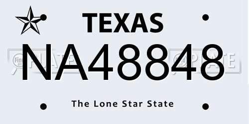 NA48848 Texas License Plate