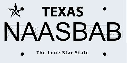 NAASBAB Texas License Plate