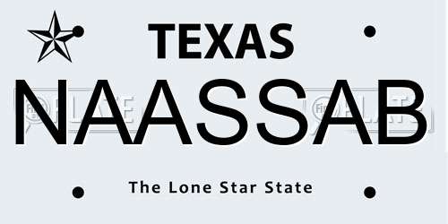 NAASSAB Texas License Plate