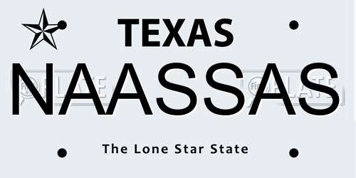 NAASSAS Texas License Plate