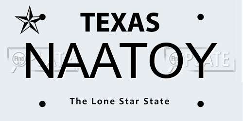 NAATOY Texas License Plate