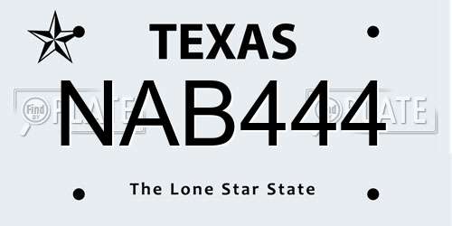 NAB444 Texas License Plate