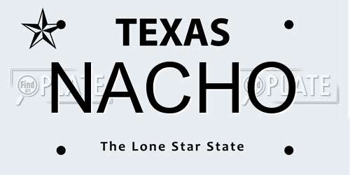NACHO Texas License Plate