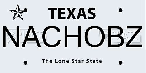 NACHOBZ Texas License Plate