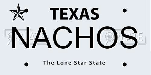 NACHOS Texas License Plate