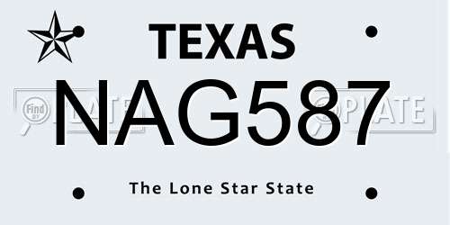 NAG587 Texas License Plate