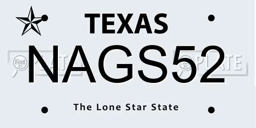 NAGS52 Texas License Plate