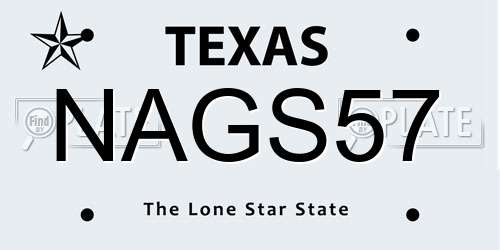 NAGS57 Texas License Plate