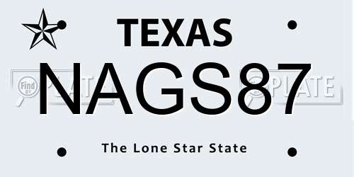 NAGS87 Texas License Plate