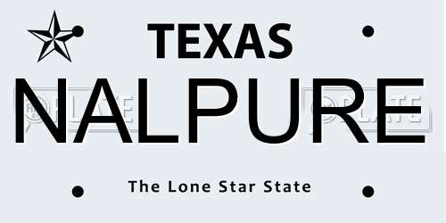 NALPURE Texas License Plate