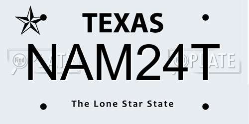 NAM24T Texas License Plate