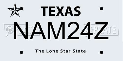 NAM24Z Texas License Plate