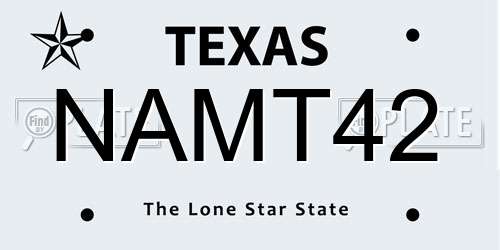 NAMT42 Texas License Plate