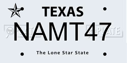 NAMT47 Texas License Plate