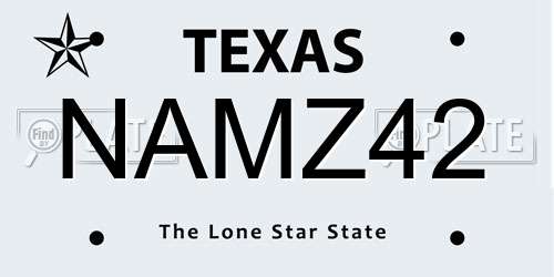 NAMZ42 Texas License Plate
