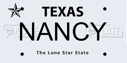 NANCY Texas License Plate