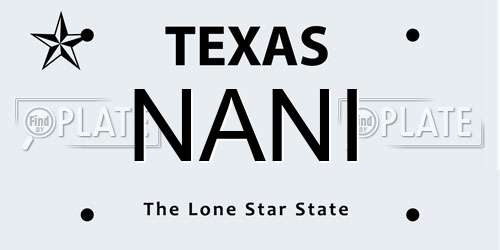 NANI Texas License Plate