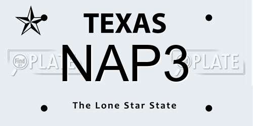 NAP3 Texas License Plate