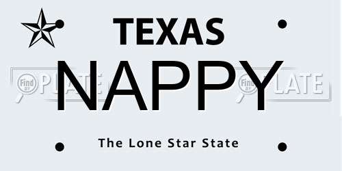 NAPPY Texas License Plate