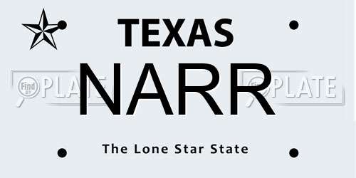 NARR Texas License Plate