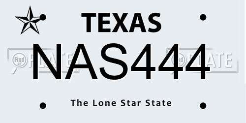 NAS444 Texas License Plate