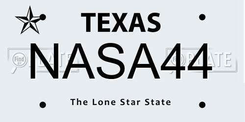 NASA44 Texas License Plate