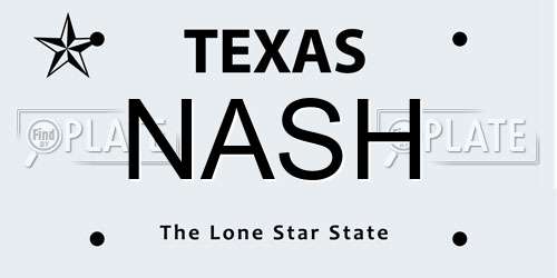 NASH Texas License Plate
