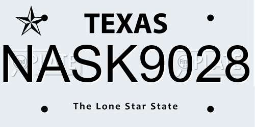 NASK9028 Texas License Plate