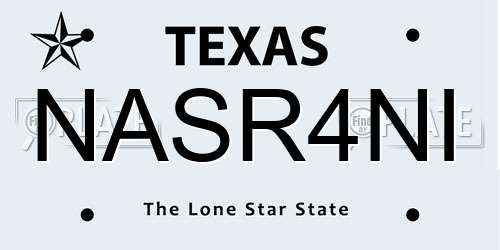 NASR4NI Texas License Plate