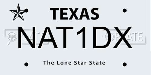 NAT1DX Texas License Plate