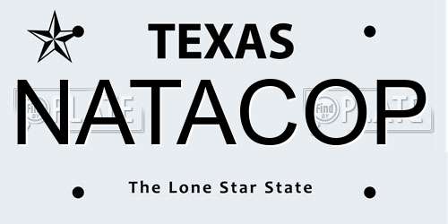 NATACOP Texas License Plate