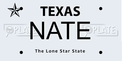 NATE Texas License Plate