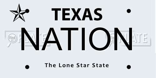 NATION Texas License Plate