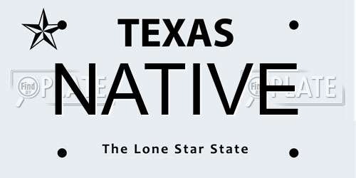 NATIVE Texas License Plate