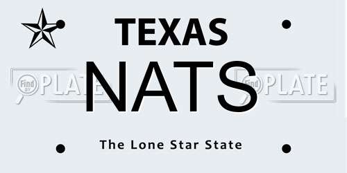 NATS Texas License Plate