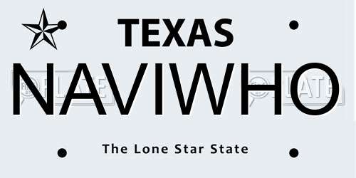 NAVIWHO Texas License Plate