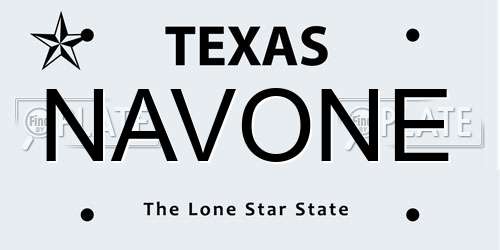 NAVONE Texas License Plate