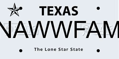 NAWWFAM Texas License Plate