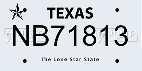 NB71813 Texas License Plate