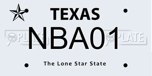 NBA01 Texas License Plate
