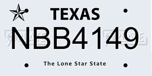NBB4149 Texas License Plate