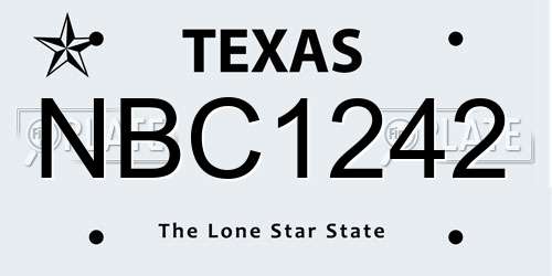 NBC1242 Texas License Plate
